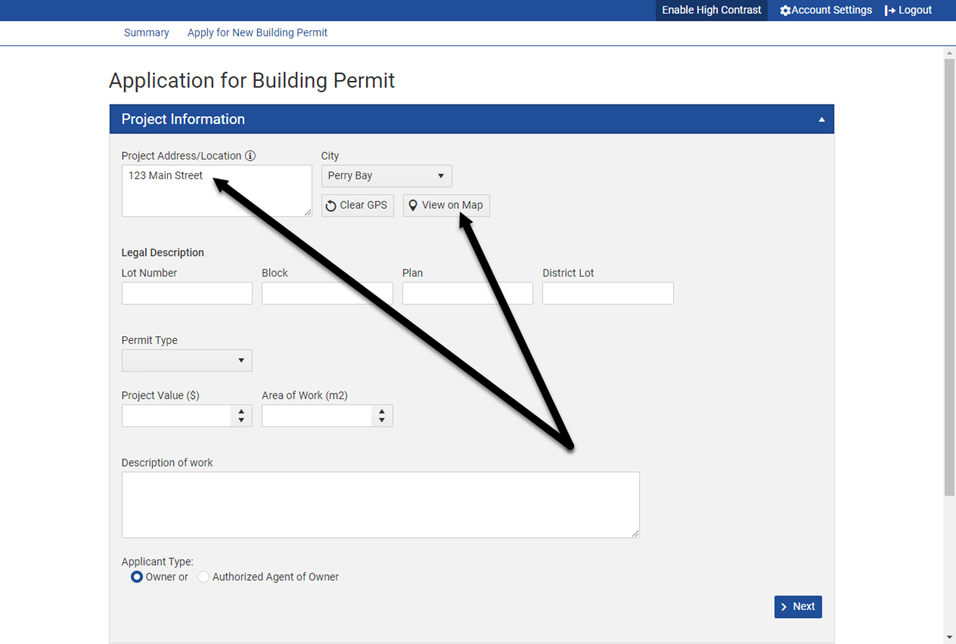 Permit application process