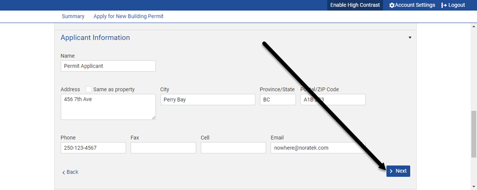 Permit application process