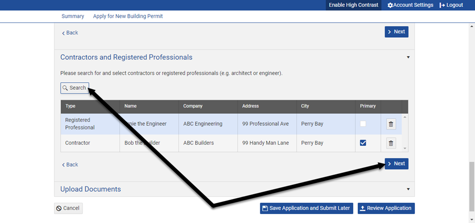 Permit application process