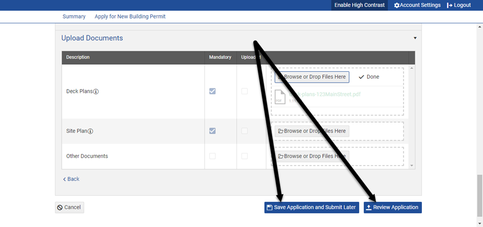 Permit application process