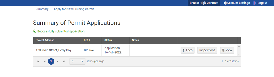Permit application process