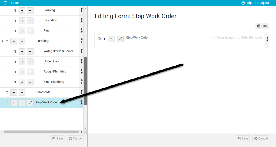 Customize stop work order form