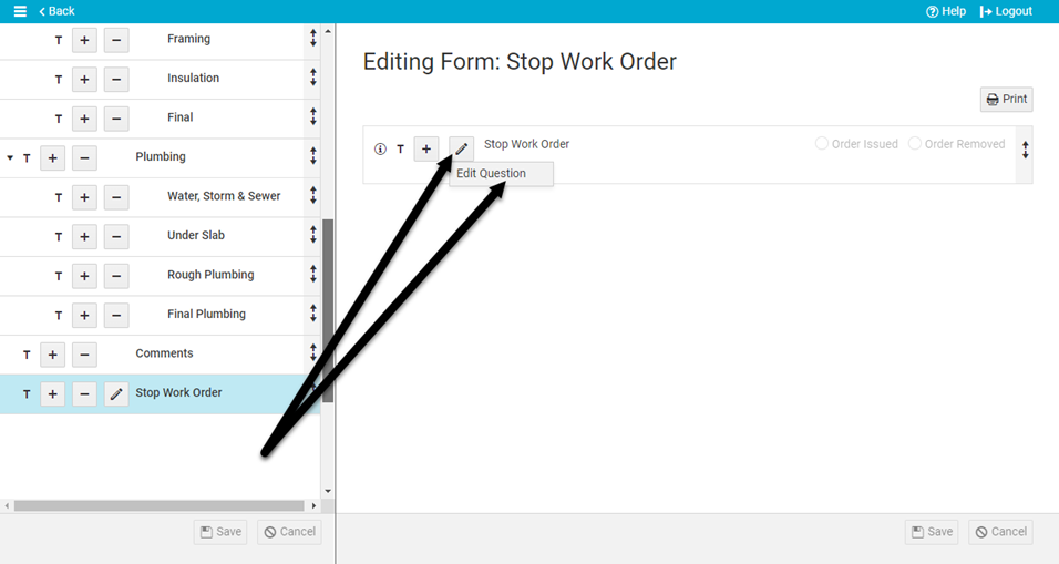 Customize stop work order form